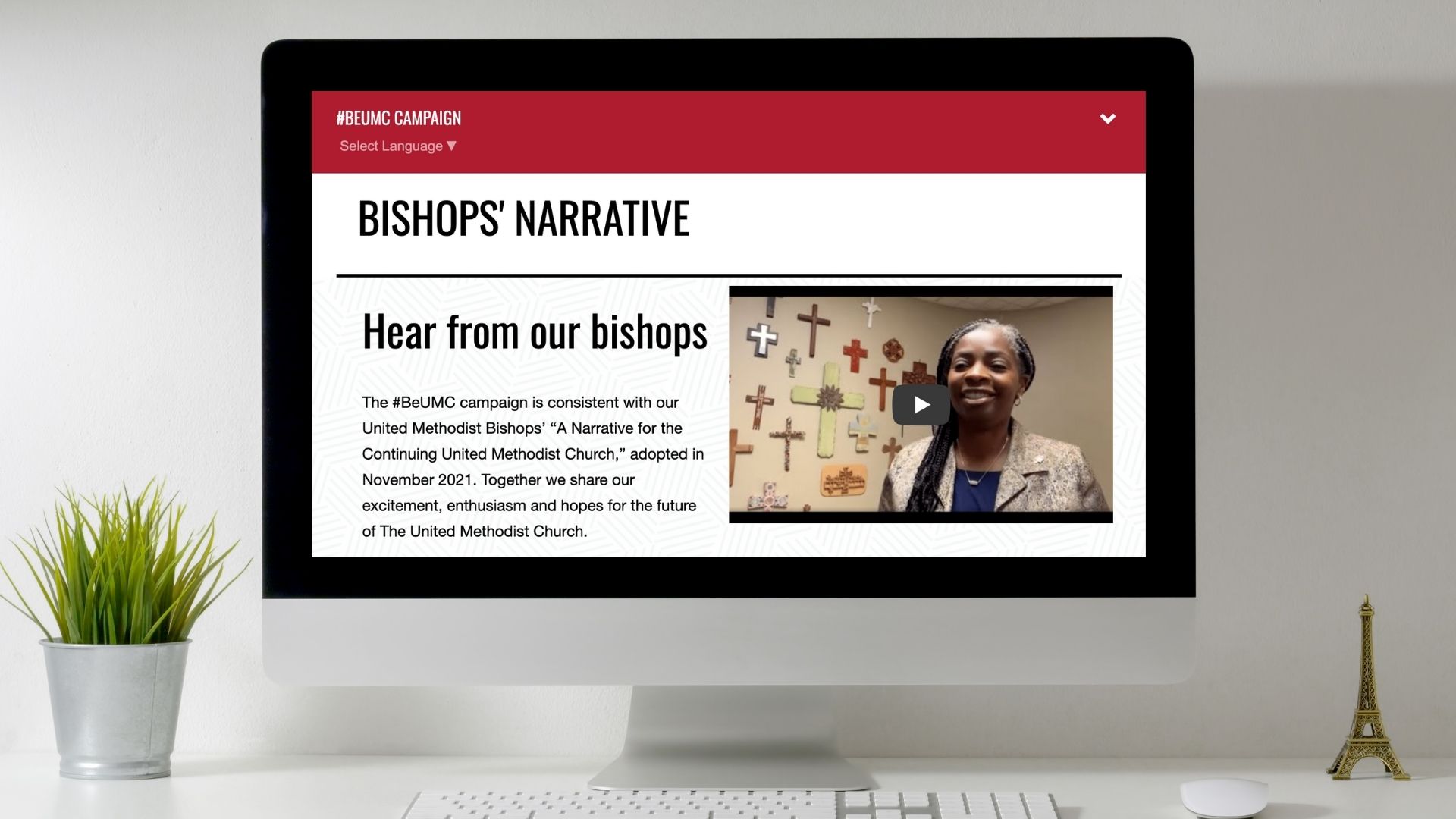 Computer with screen on BeUMC website