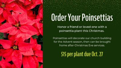 Order Your Poinsettias by Oct. 27