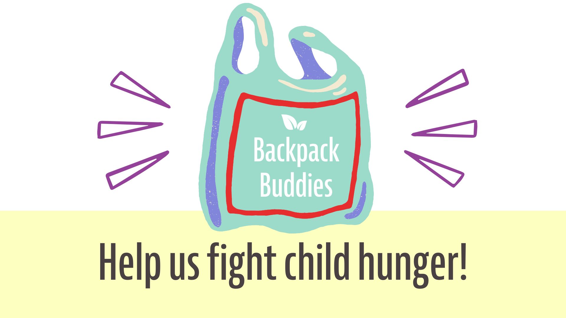 graphic of grocery bag and Backpack Buddies logo