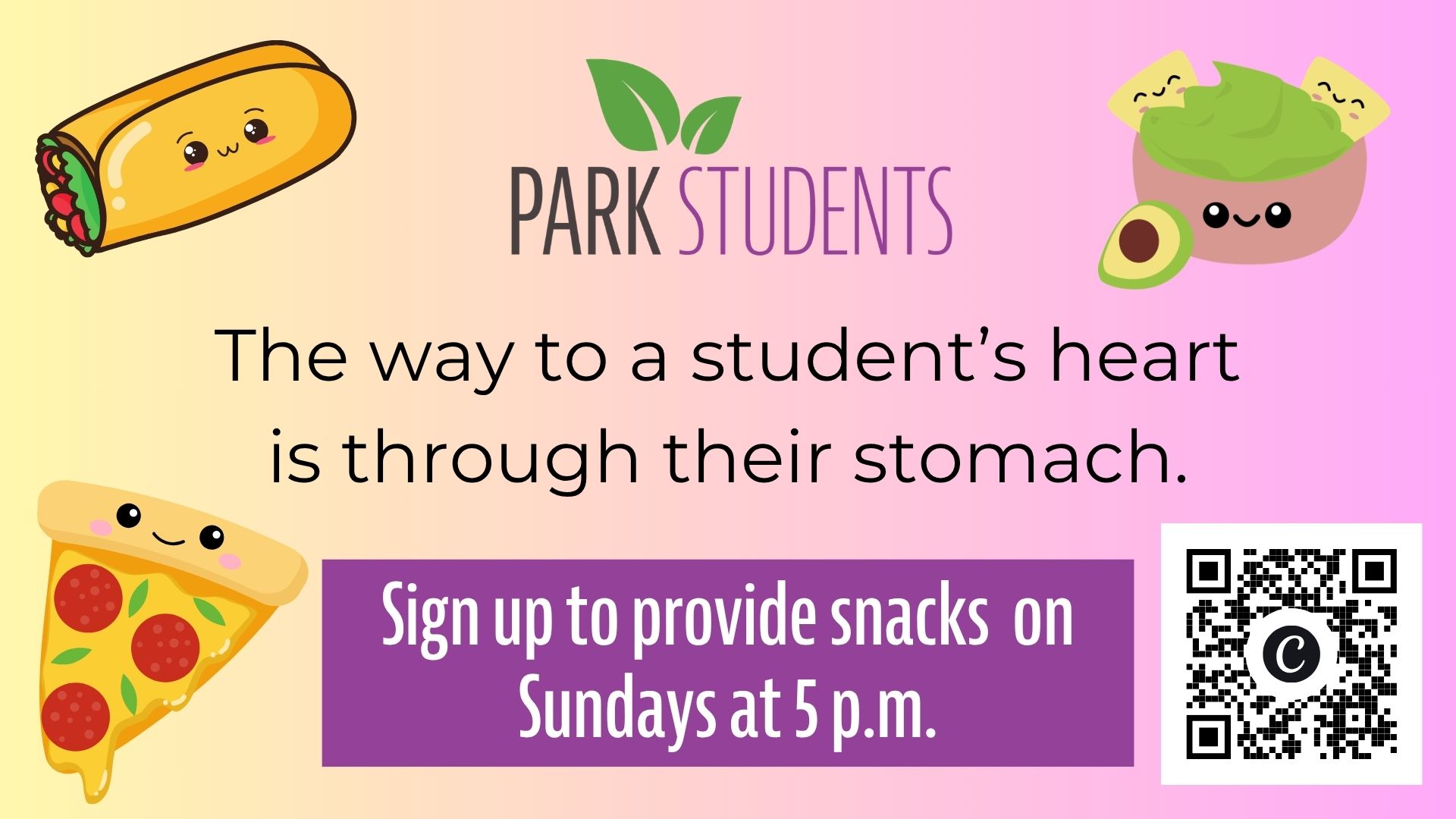 Bring Snacks for Park Students on Sunday Nights