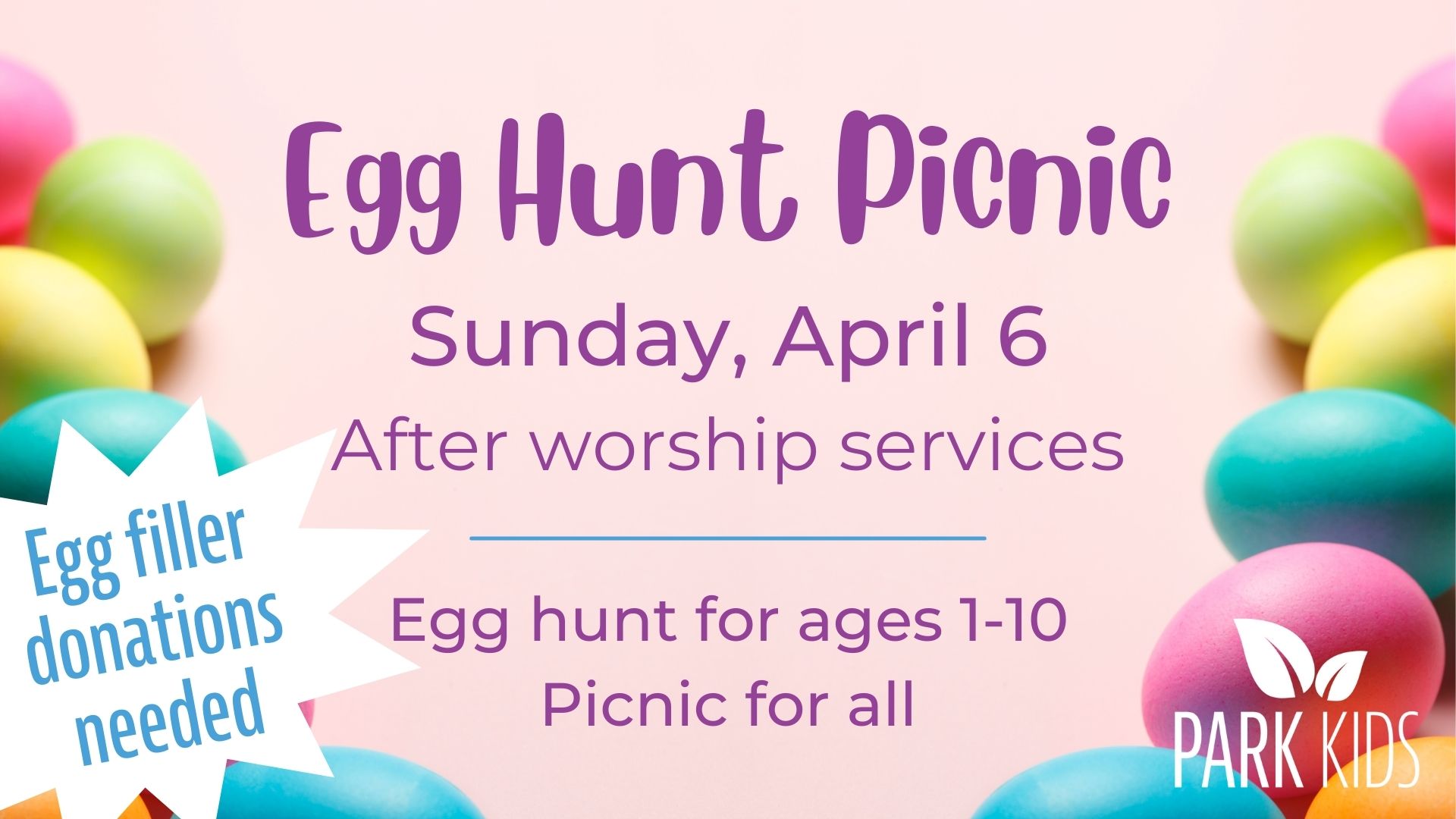 Egg Hunt Picnic April 6