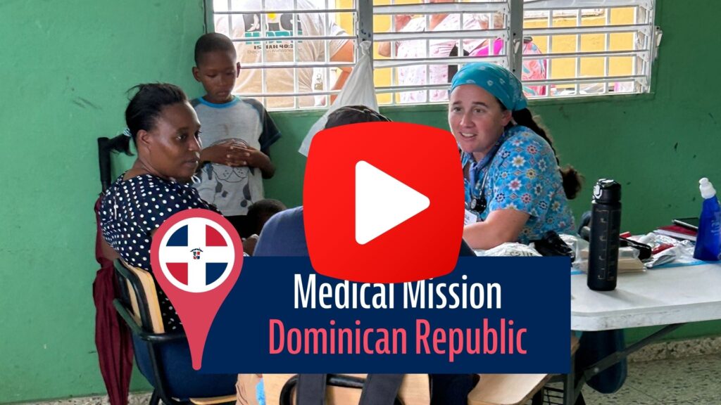 Photo of doctor in Dominican Republic with Play Button overlayed