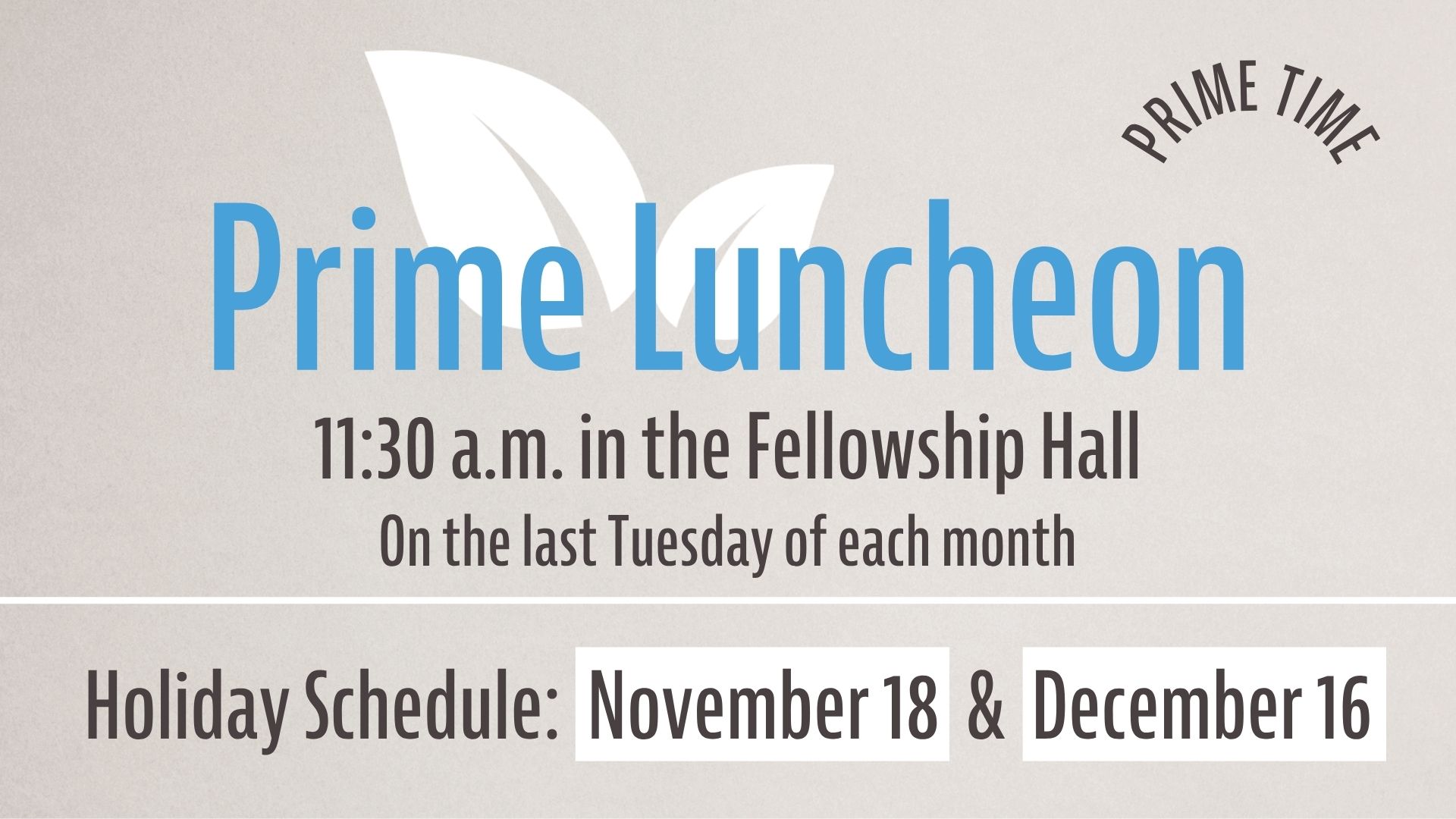 Adult Ministry Luncheon Nov. 18