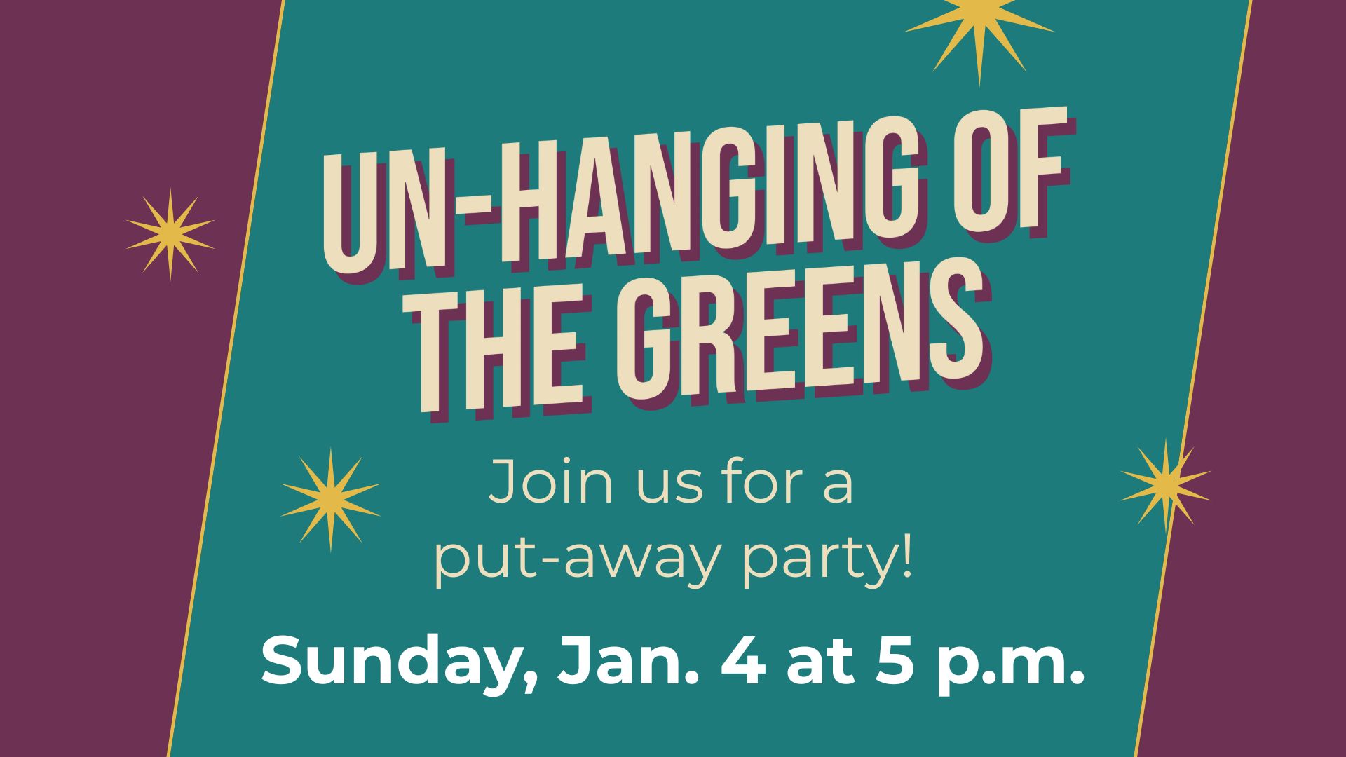 Un-Hanging of the Greens logo to match previous Hanging of the Greens logo