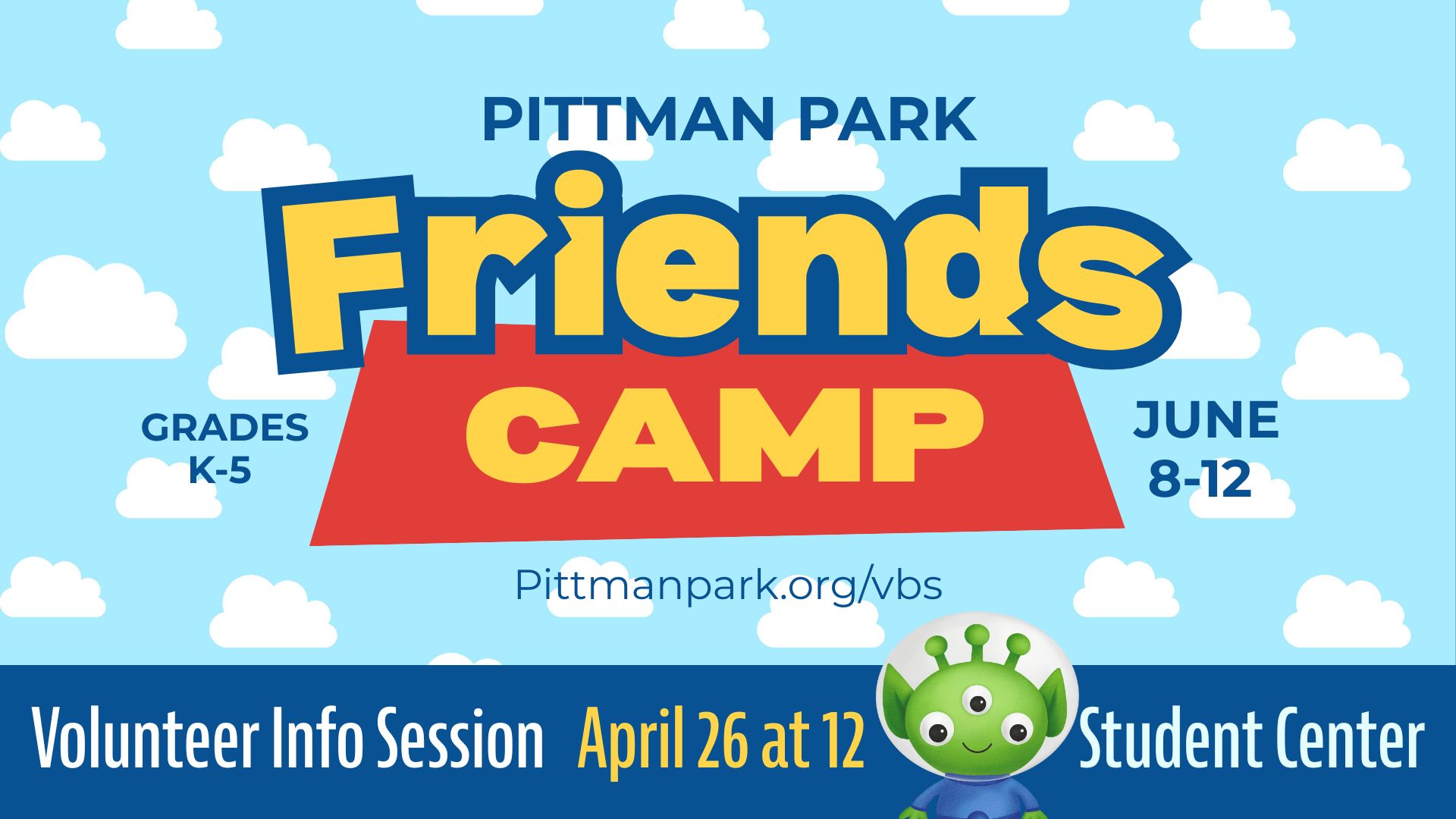 Pittman Park Friends Camp logo in the style of Toy Story
