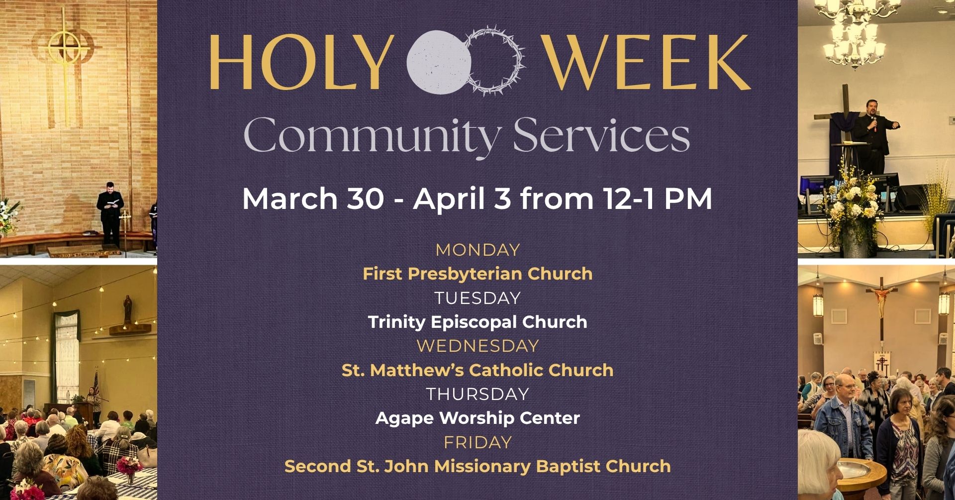 Four photos of different sanctuaries