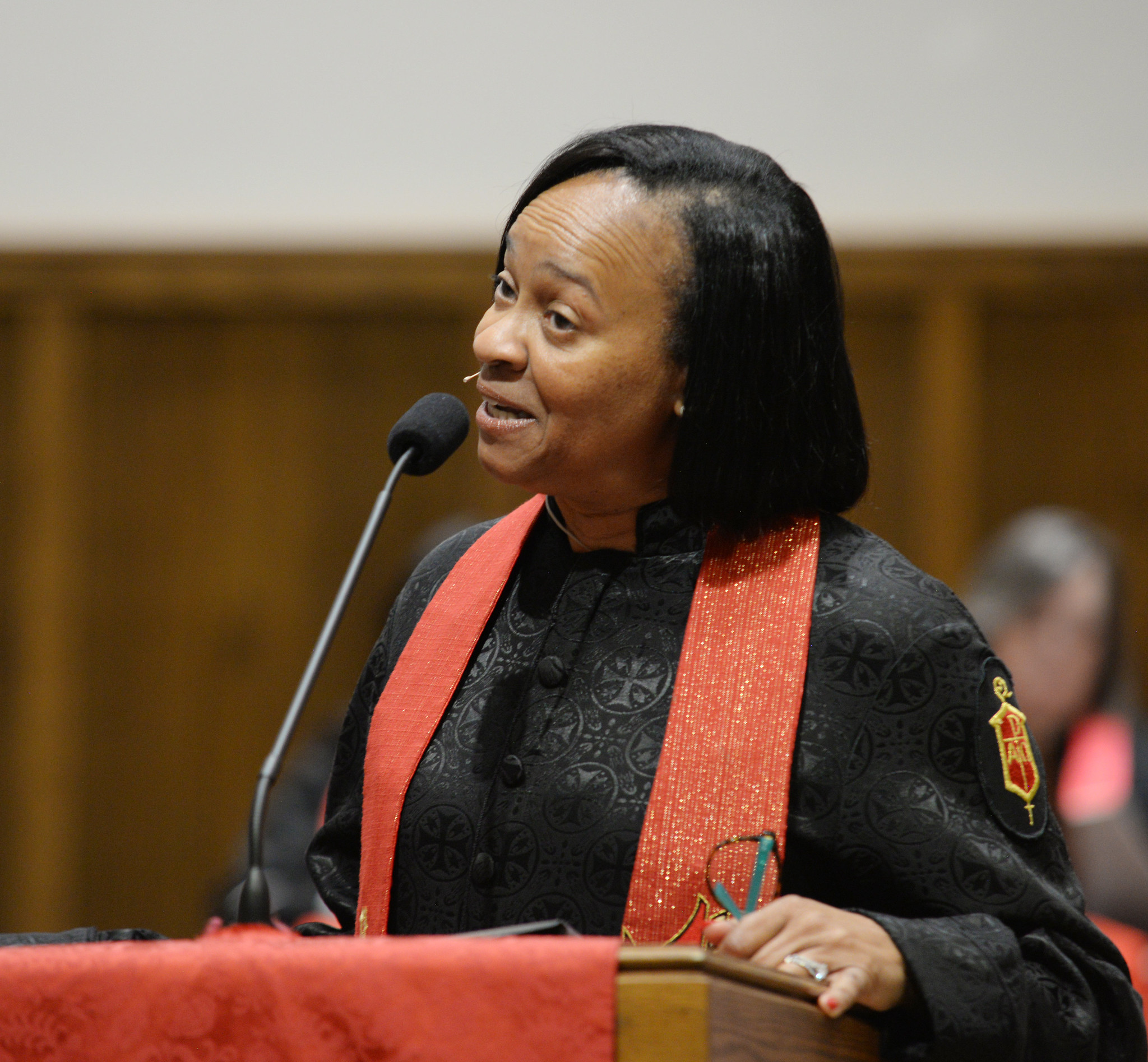 Woman in clergy regalia